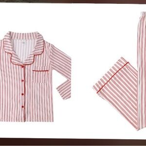 New Striped Red and White Pajamas M